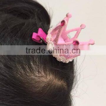 New Premium 3D Assorted Princess Cinderella Inspired New Design Polyester Barrette Felt Hair Clip With Sequin Rhinestone photo-5
