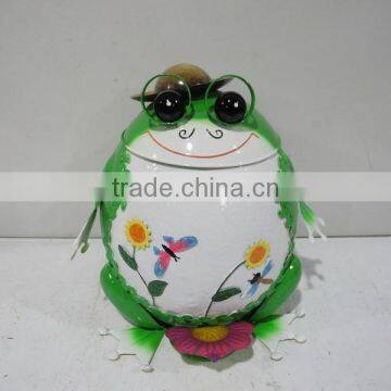Outdoor cute frog garbage iron crafts for home