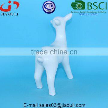 Christmas Decorative Glazed White Ceramic Standing Deer for Home Decor photo-5