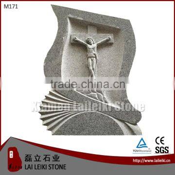 Grey Granite Jesus Tombstone