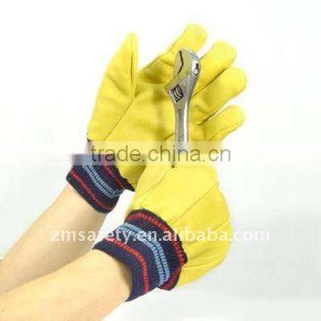 Yellow cow grain leather driving gloves ZM100-H