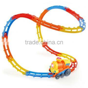 High quality and colorful Magic Track Car Toy, with Lights and Sound, Roller Coaster Rails, Sucker Included, 23 Pieces