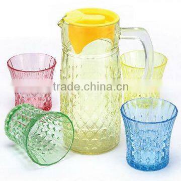 GH046 7pcs Glass Drinking Set with colorful spray