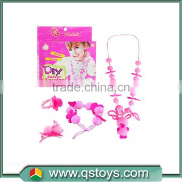 For sale popular pink DIY fabric jewelry set girl toys