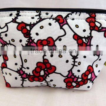 Girls Pink Dyed Cotton Small Cosmetic Bags Makeup Hand Bags Pencil Storage photo-5