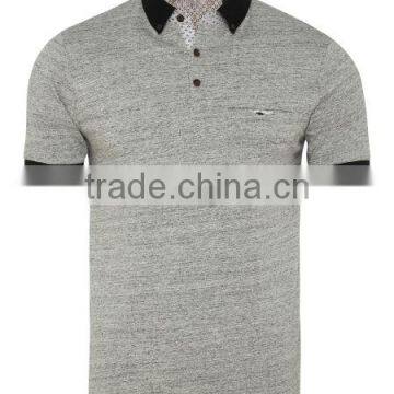 Custom high quality grey and black collor men polo shirt