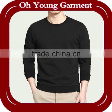 Wholesale men sweat shirt without hood in black