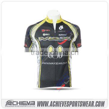 custom cycling polo t shirt clothing / plain cycling jersey wholesale