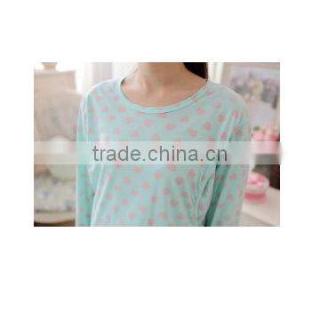 Loving Heart Maternity Nursing Long Sleeve Pajamas Loungewear Dress photo-4