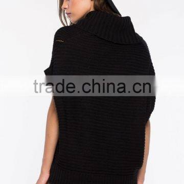 Best Selling Black Cable Cowl Neck Women Sweater Wholesale photo-5