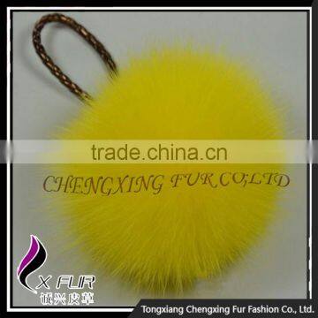CX-P-23 High Quality Fashion Cute Fox Fur Ball Ring Pendant Pom Pom Custom Keychain photo-5