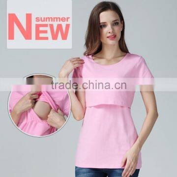 Blank Short Sleeve Maternity Clothes Month of Service Breastfeeding Clothing A Type Nursing T-shirts