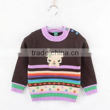 Cartoon Knitting Patterns for Kids Sweater Baby Girl Kitted Pullover photo-3
