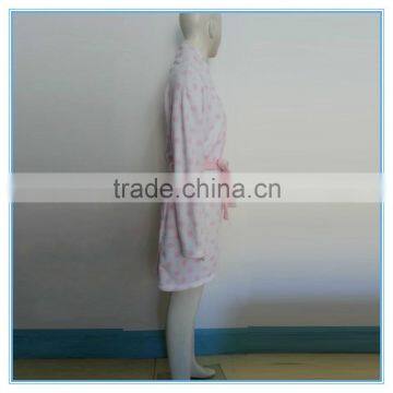 Flannel Bath Robes Soft Coral Fleece Terry Dot Printing Bathrobes, Fluffy Bathrobe, Lady's Gown Dresses Polyester Pajamas photo-4