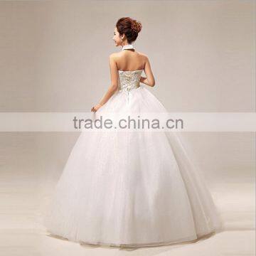 Sexy White Shiny Rhinestones Beaded Long Train Wedding Dresses photo-3