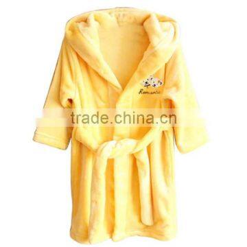 Wholesale Microfiber Flannel Fleece Animal Print Children Kids Bathrobe/shaoxing
