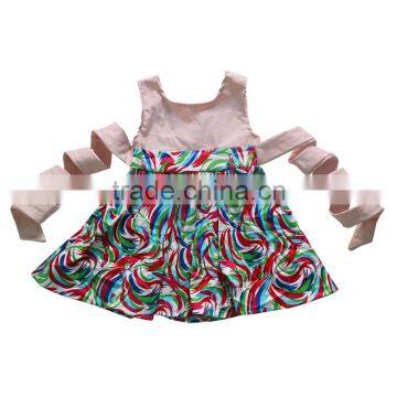 Cheap factory price baby girls clothes dress cute baby printed dresses boutique toddler girls frock children frocks