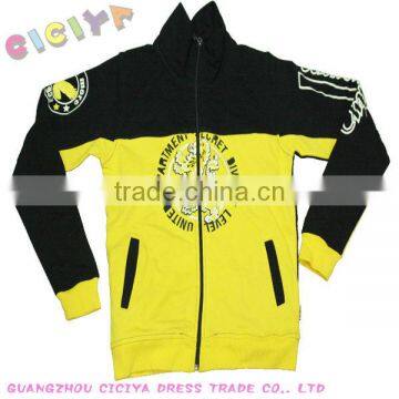 Make to order spring design boys cotton knitting zipper jacket