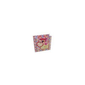 170gsm Colorful Matte Lamination Paper Carrier Bag, Gift Shopping Bag With Ribbon Handle