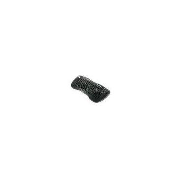 Waterproof black metal industrial keyboard with trackball, function keys and number keypad