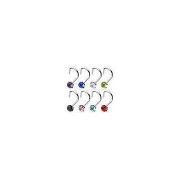 CZ Stone Women Hand Made Polishing Non - Toxic Nose Ring Jewelry For Engagement