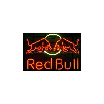 T74 RED BULL handicrafted real glass tube neon signs for store display and advertising.