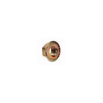 Copper Hexagon Serrated Flange Nuts, Precision CNC Fastener Hex Flange Nut