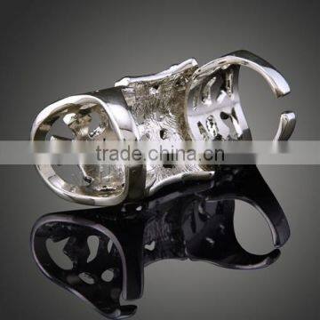 2017 New Zinc Alloy Armor Knuckle Cage Bird Cage Ring With Rhinestone Plated 966508 photo-3