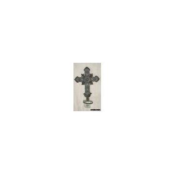 metal cross candle holder