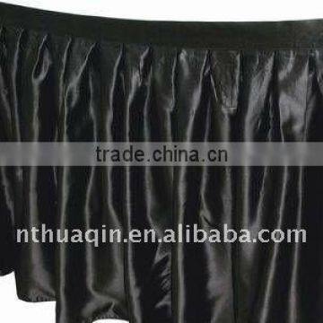 Satin table skirting table skirts for wedding and banquet hot selling table linen