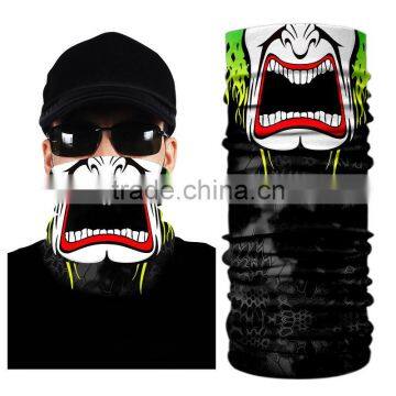 Digital Printing Clown Mask Skull Neck Gaiter Tubular Seamless Face Shield Bandana