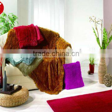 King size faux fur Pv plush fleece blanket/throw for Home Textiles