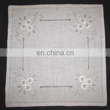 linen napkins with embroidery and hemstitch