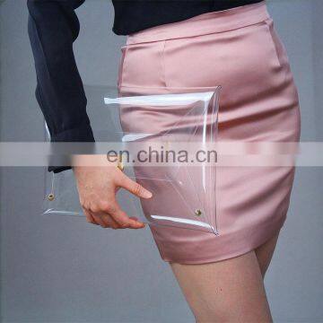 Clear Mini Envelope Clutch PVC Vinyl Plastic Purse Bag Handbag Transparent