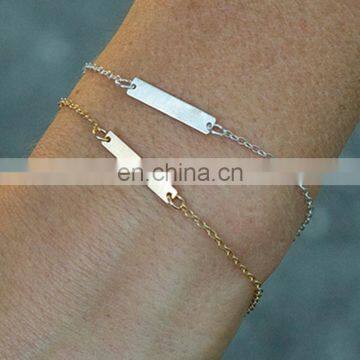 Stamped Friendship Bracelet Tiny and ultra thin minimalist personalized bracelets
