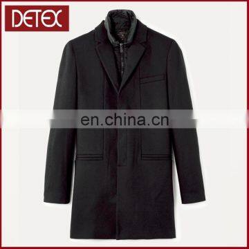 Urban Detachable Collar Wool Cashmere Men Overcoat