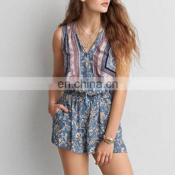 China wholesale ladies fashion clothing custom rompers jumpsuits women 2017