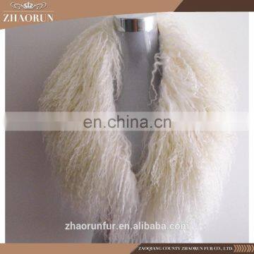 65x23cm 100% Natural Tibet Lamb Fur Scarf / Mongolian Lamb Fur Collar for Women photo-2