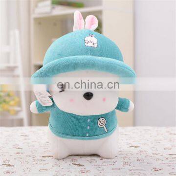 export manufacturer custom hat plush toy 12 inch stuffed rabbit