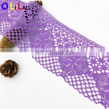 OLCT1314 13cm Fashjion Purple Swiss 100% Cotton Crochet Lace for Ladies Dress photo-3