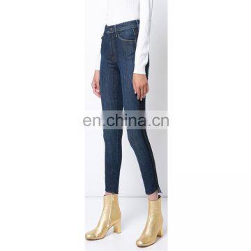 Blue Sweeping Racer Custom Skinny Jeans Women Latest Design Denim Jeans Pants photo-2