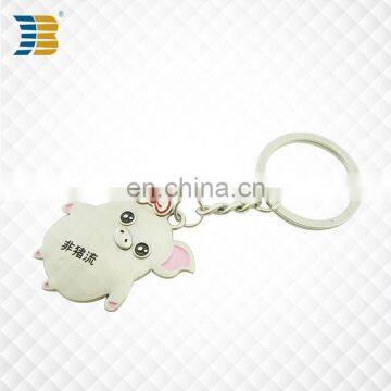 Cute 3D Piglet Custom Made Silver Plating Keychain photo-2
