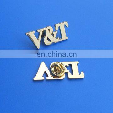 custom die cut letters lapel pin badge