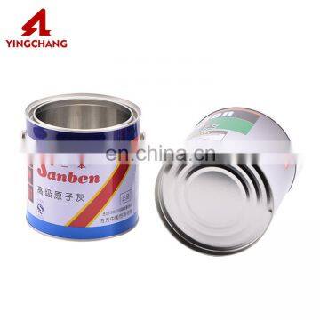 Round metal tin can with pry cover and plastic handle GuangZhou supplier