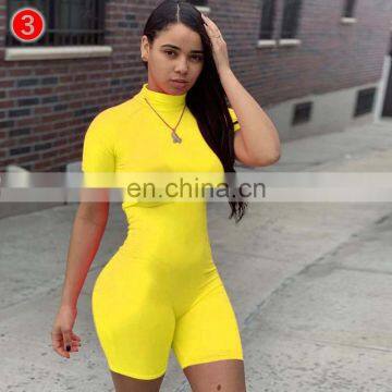 5colors Women High Elastic Sexy Tights Activewear Fitness Running Bodycon Shorts Jumpsuit photo-5
