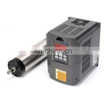1.5kw Air Cooled Spindle Motor 4 Bearings 1.5 kw CNC Milling Spindle & 220v 1.5kw Inverter VFD & 80mm Bracket & ER11 Collects photo-2