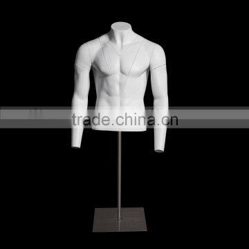 Half Body Men Ghost Mannequin Upper-body Man Removable Fiberglass Male Mannequins Dummy GH17