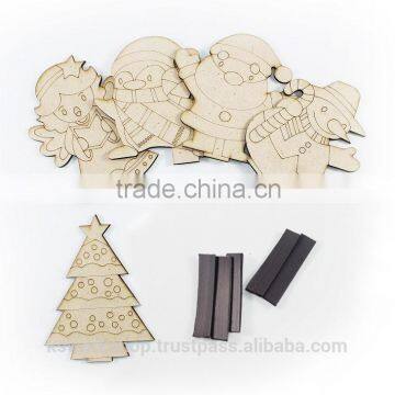 Wooden Christmas Magnet Pack of 5