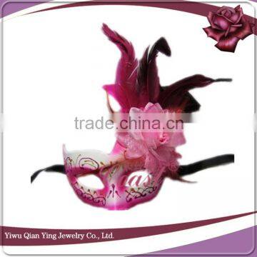 Custom Decorative Craft Venetian Eye Mask With Feather and Flower photo-3