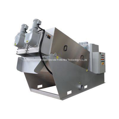 Poultry sludge dewatering waste water screw filter press treatment solid liquid separator